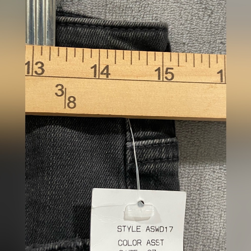 AG Adriano Goldschmied Mari Crop Mid-Rise slim Distressed Black Jeans Sz 27 NWT - Picture 5 of 11